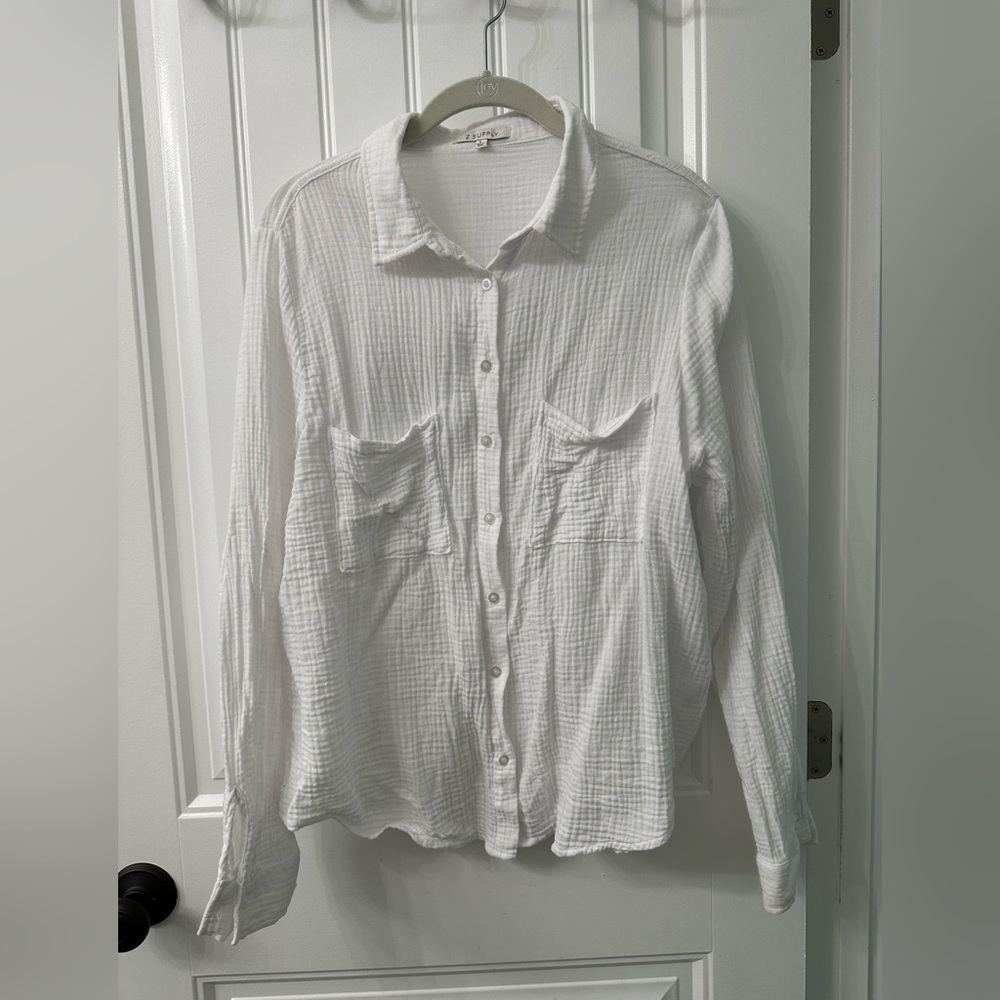 Zsupply, Perfect Airy Gauze Button Up, L - Picture 4 of 8